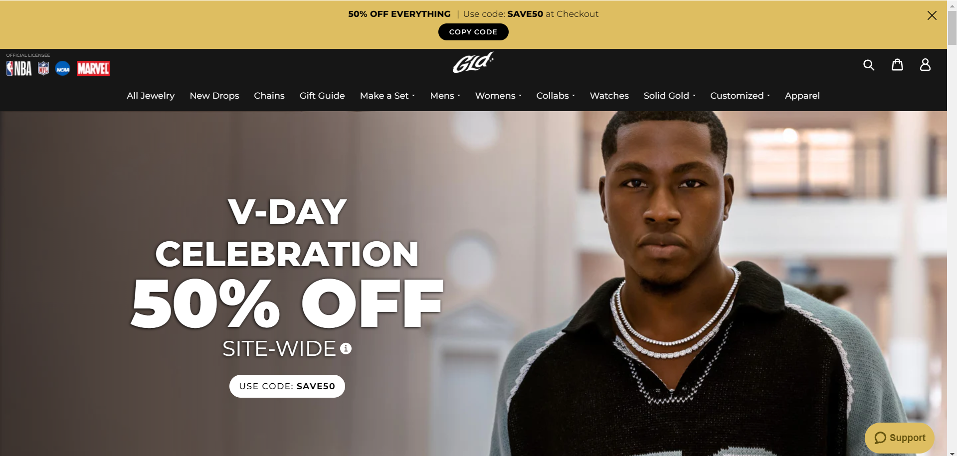 An Image of the GLD Shop Website